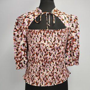 Maeve Smocked Blouse by Anthropologie - blouse - floral - [size XL][NewWithTags]